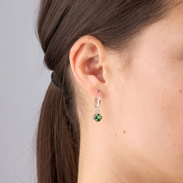 Сережки срібні з підвісками Мерехтіння Emerald 925 Zirkon 2749348273 фото