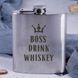 Фляга сталева "Boss drink whiskey", англійська, Крафтова коробка 2603815167 фото 2