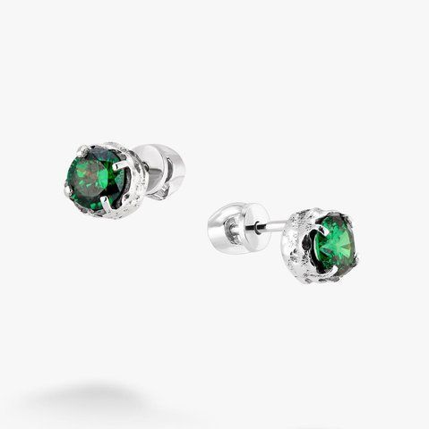 Пусеты серебряные Цефеида Emerald 925 Zirkon 2749348274 фото