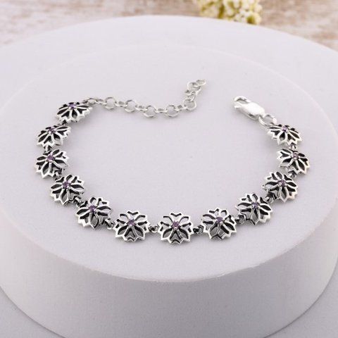 Браслет ланцюговий срібний Витинанка Amethyst 925 15 см+4,5 см 2687744717 фото