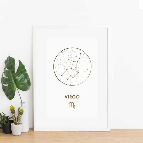 Постер "Зодиак: Дева" фольгированный А3, gold-white, gold-white, англійська BD-pl-17 фото