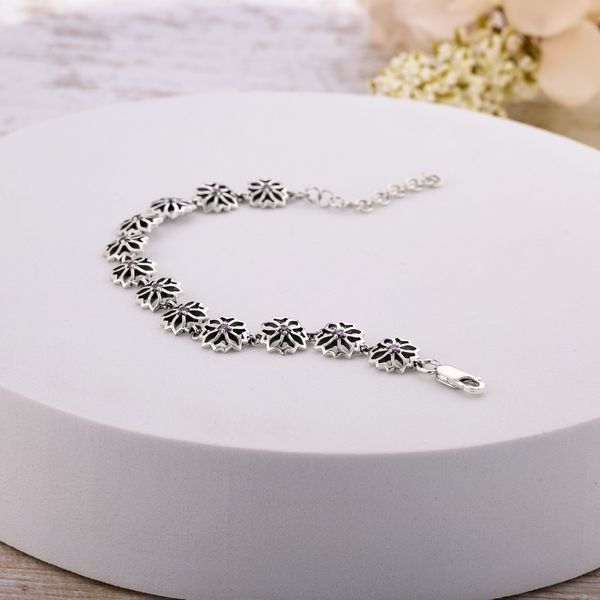 Браслет цепной серебряный Вытынанка Amethyst 925 15 см+4,5 см 2687744717 фото