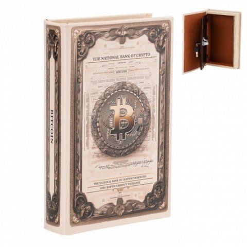 Книга-тайник сейф "Первая криптовалюта" для денег и ценностей, 26 см 2758394511 фото