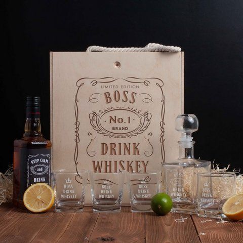 Набор для виски "Drink whiskey" в ящике L, англійська BD-box-17 фото