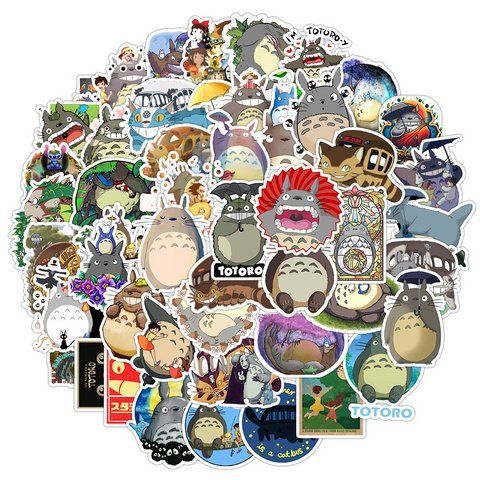 Стікерпак Набір наклейок GeekLand Роботи Хаяо Міядзакі Тоторо Hayao Miyazaki 50 штук 2897339895 фото