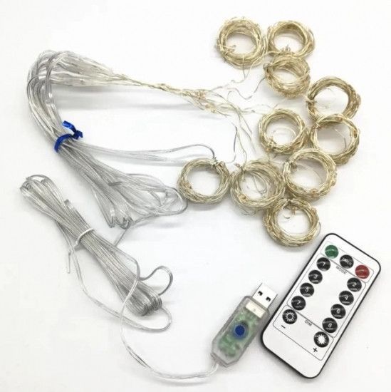 Гірлянда світлодіодна роса водоспад 300 LED, 3х3 м (Золото) з USB 2090693834 фото