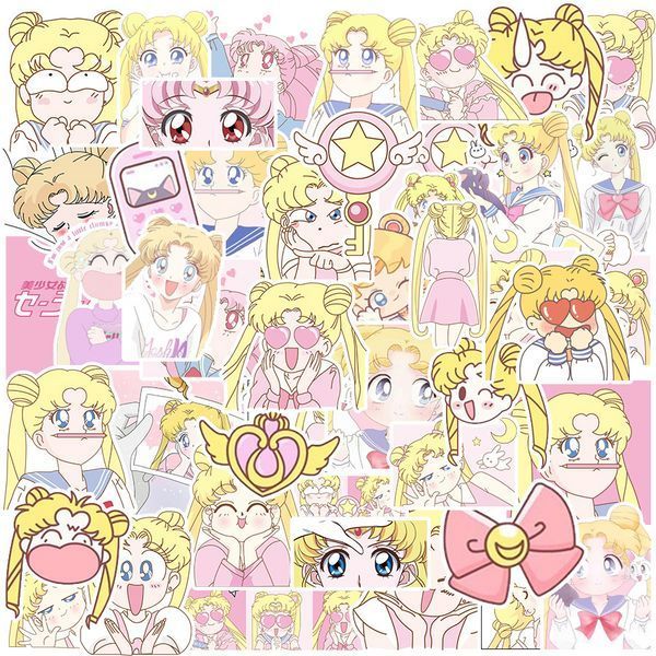 Стікерпак Сейлор Мун Набір наклейок GeekLand Sailor Moon 50 штук 2881874873 фото