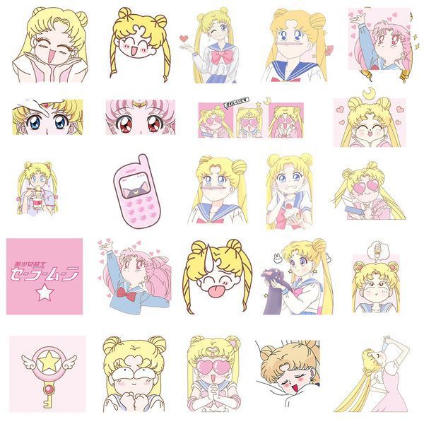 Стікерпак Сейлор Мун Набір наклейок GeekLand Sailor Moon 50 штук 2881874873 фото