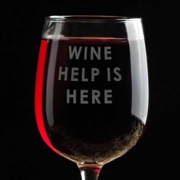 Бокал для вина "Wine help is here", англійська, Крафтова коробка BD-BV-03 фото