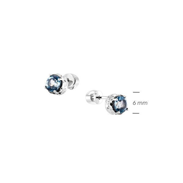 Пусеты серебряные Цефеида Голубой Топаз 925 Zirkon 2749348275 фото