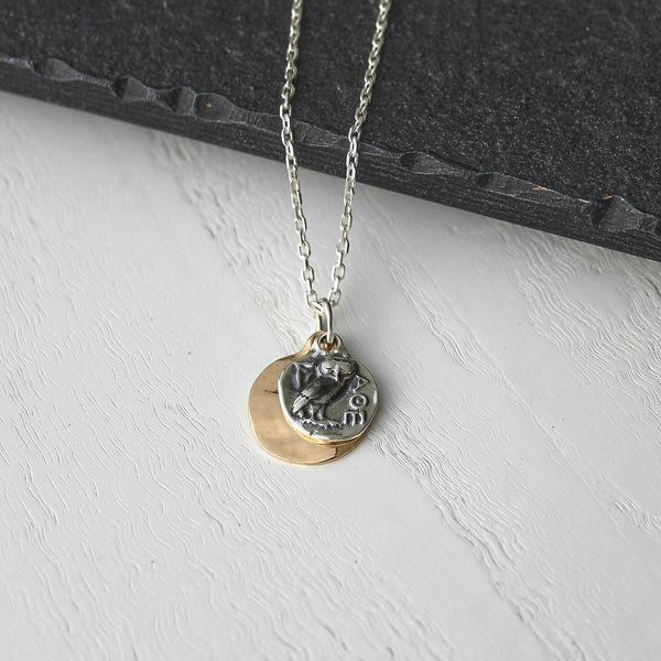 Кулон серебряный этнический Сова Афины gold 925 32-12405SG-5069p фото