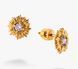 Пусеты серебряные с позолотой Подсолнух Lavender 925 Gold Zirkon 2640498366 фото 1