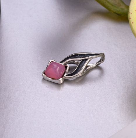 Кулон серебряный Листочек Вербочки Rose Opal 925 188-S12-5170p фото