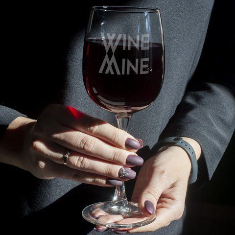 Бокал для вина "Wine mine", англійська, Крафтова коробка BD-BV-05 фото
