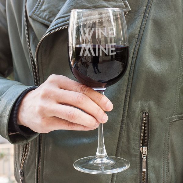 Бокал для вина "Wine mine", англійська, Крафтова коробка BD-BV-05 фото