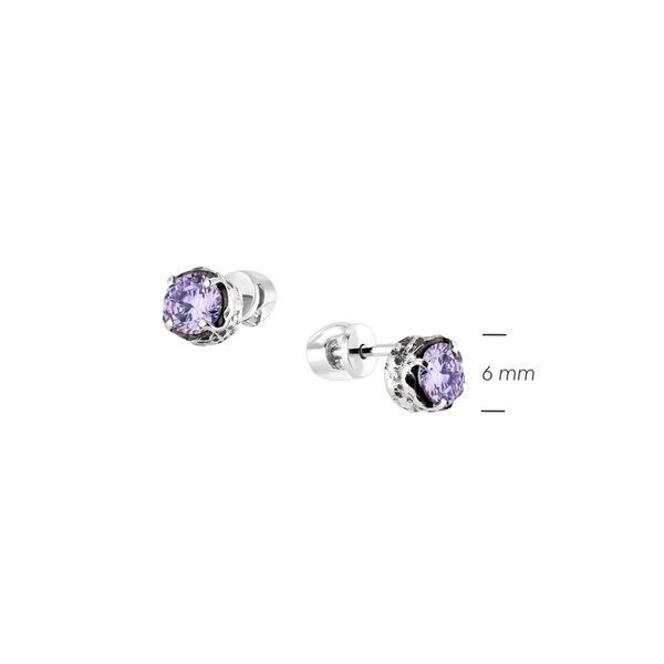 Пусети срібні Цефеїда Lavender 925 Zirkon 2749348276 фото