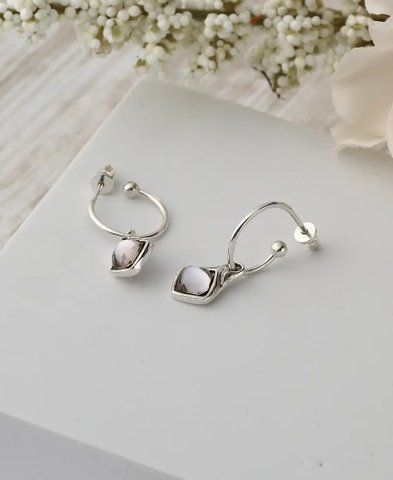Сережки срібн Мерехтіння Gray Crystal 925 26-S14-5032s фото