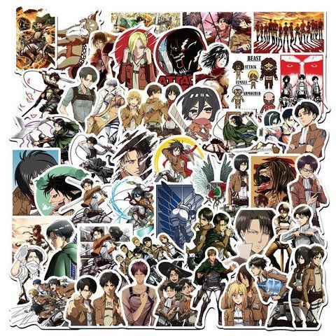 Стікерпак Атака титанів Набір наклейок GeekLand Attack on Titan 50 штук CNY065 2881874732 фото