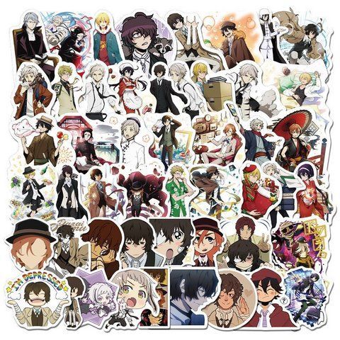 Стікерпак Великий із бродячих псів Набір наклейок GeekLand Bungou Stray Dogs CNY137 50 штук 2881874830 фото