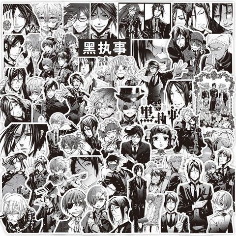 Стикерпак Темный дворецкий Набор наклеек GeekLand Black Butler 75 штук 2881878546 фото