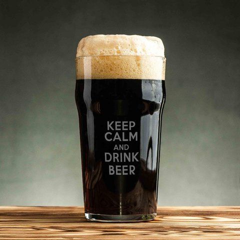 Бокал для пива "Keep calm and drink beer", английский, Крафтовая коробка 2603873406 фото