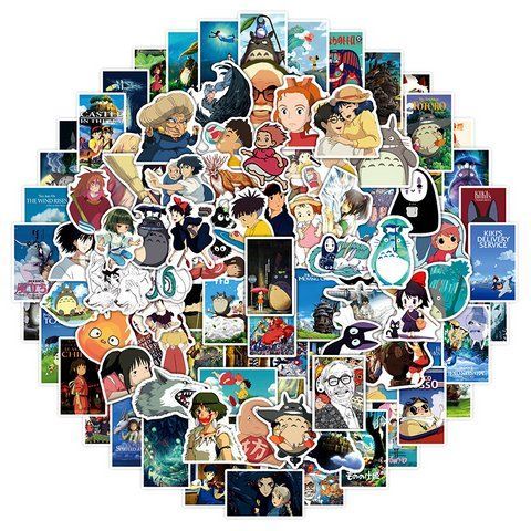 Стікерпак Набір наклейок GeekLand Роботи Хаяо Міядзакі Тоторо Hayao Miyazaki 100 штук 2881880166 фото