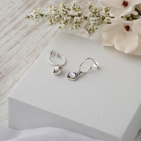 Сережки срібн Мерехтіння Gray Crystal 925 26-S14-5032s фото