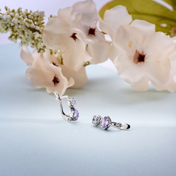 Серьги серебряные Лириды Lavender 925 Zirkon 2911958742 фото