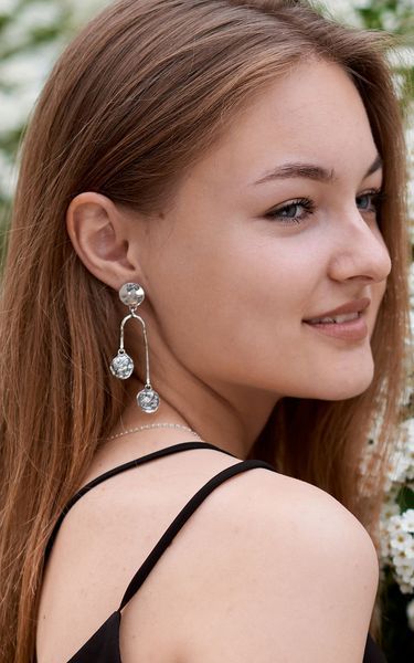 Серьги пусеты с подвесками античные Афина Byzanti 925 27-12404S-5035s фото