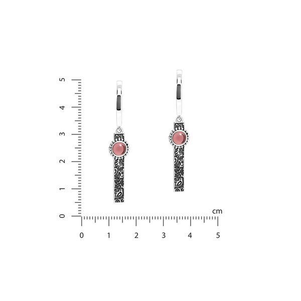 Серьги этнические серебряные с орнаментом Гаивка Light Amethyst 925 Птах 153-S01-5145s фото