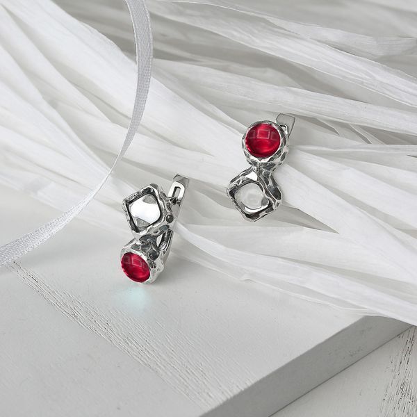 Сережки Ліриди Burgundy 925 7-S13-5011s фото