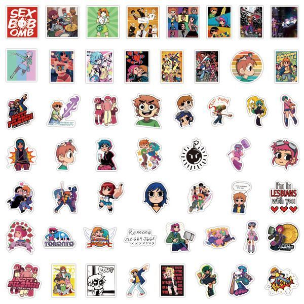 Стикерпак Скотт Пилигрим Набор наклеек GeekLand Scott Pilgrim 55 штук 2940357019 фото