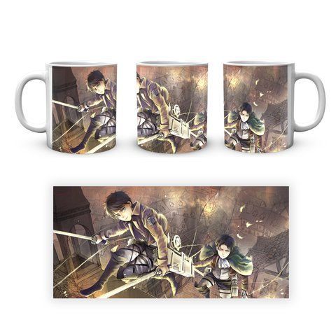 Кружка GeekLand Атака Титанов Attack on Titan Эрен Йегер и Леви Аккерман наступление AT.02.65 AT.02.65 фото