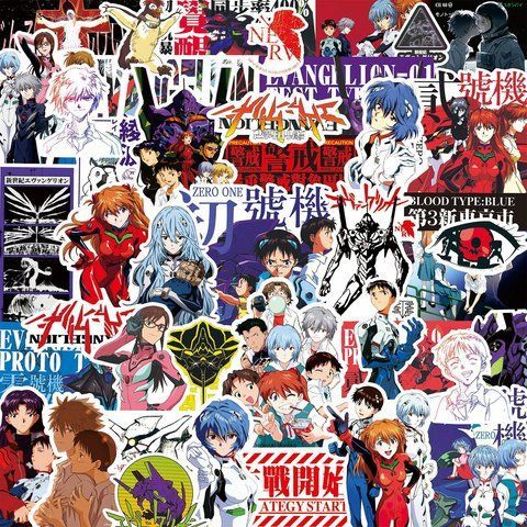 Стикерпак Евангелион Набор наклеек GeekLand Evangelion 75 штук 2881878547 фото
