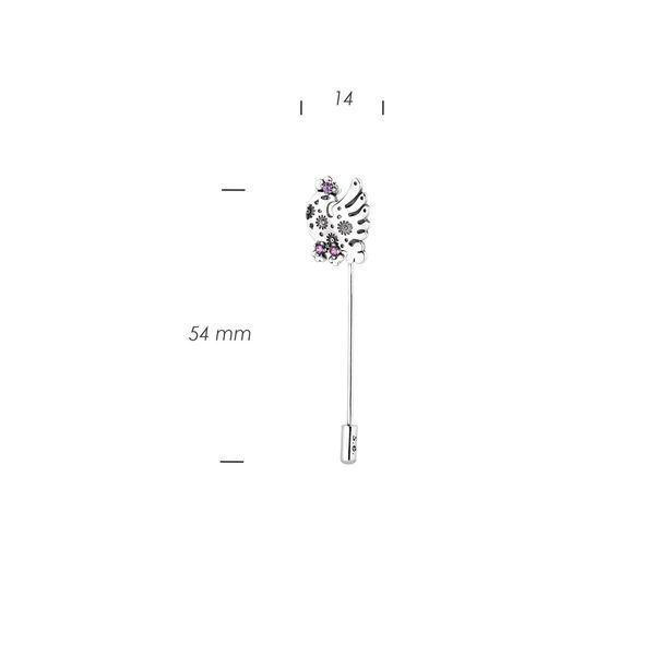 Брошь-иголка серебряная Дивоптах Amethyst 925 2689471771 фото
