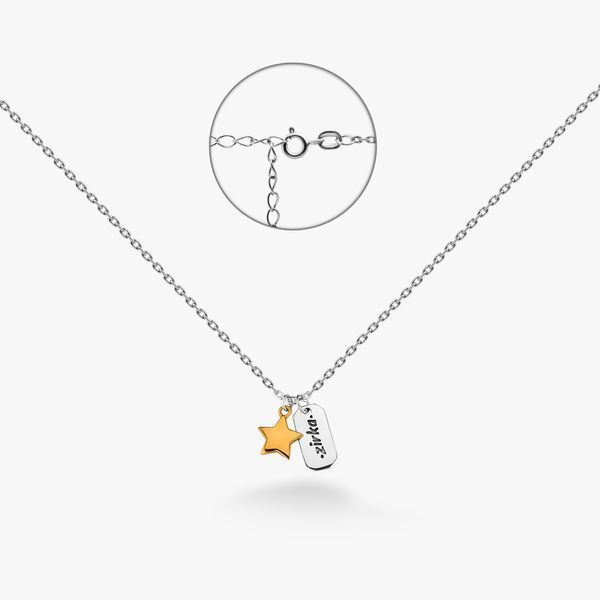 Колье цепочка серебряное с подвесками Пани-Зирка 925 45см+5см 241-SG-5216-2k фото