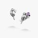 Сережки пусети срібні у формі птиці Соловейко Amethyst 925 Zirkon 2508339946 фото 2