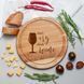 Доска круглая "Don`t cry drink wine" для нарезки, 30 см, английский 2603936291 фото 2