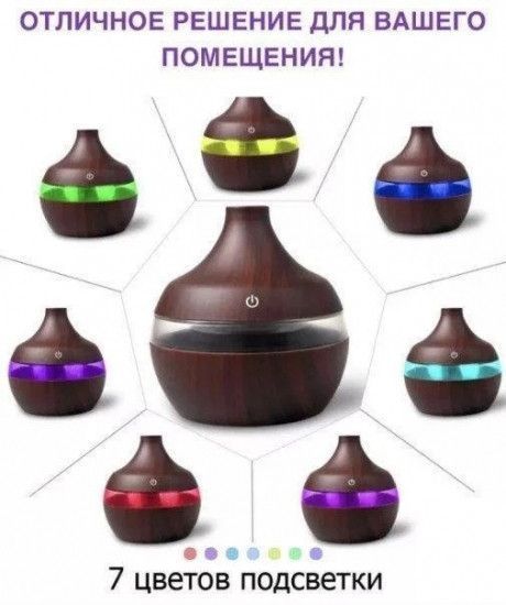 Ультразвуковий зволожувач повітря з Led-підсвіткою (темно-коричневий) 2355727417 фото