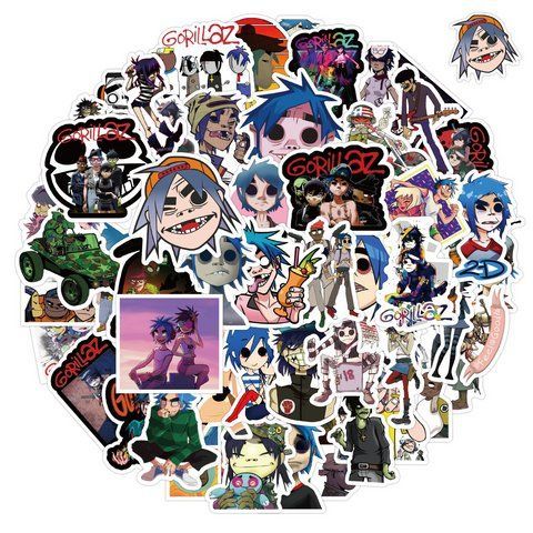Стікерпак Горілаз Набір наклейок GeekLand Gorillaz 50 штук 2897339690 фото