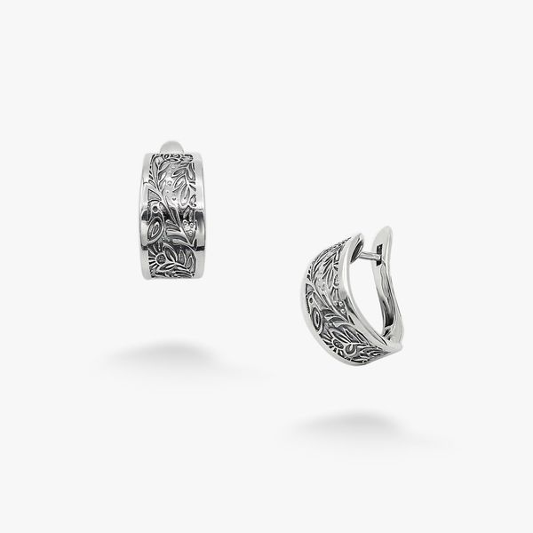 Сережки срібні етнічні з орнаментом Гаївка 925 Птах 35-11504S-5113s фото