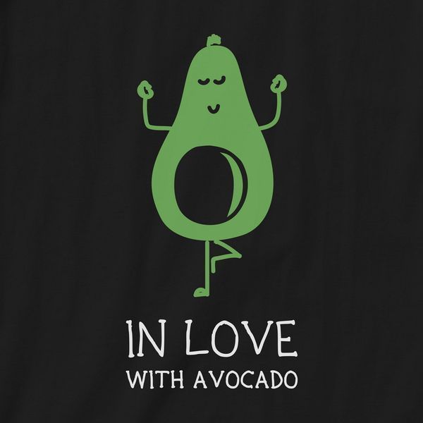 Фартух "In love with avocado", Чорний, Black, англійська BD-ff-31 фото