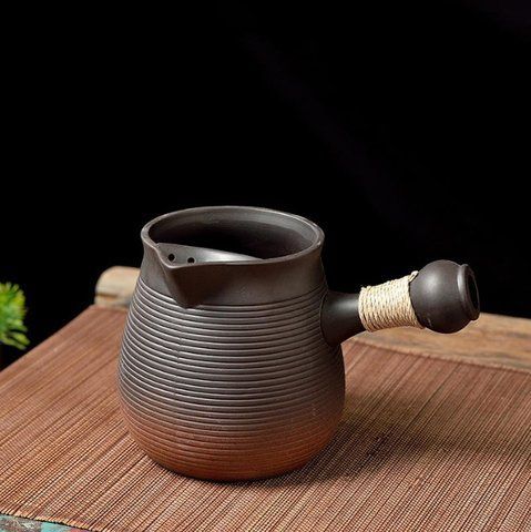 Чахай із бічною ручкою великий Чорний 650 мл. 2696008486 фото
