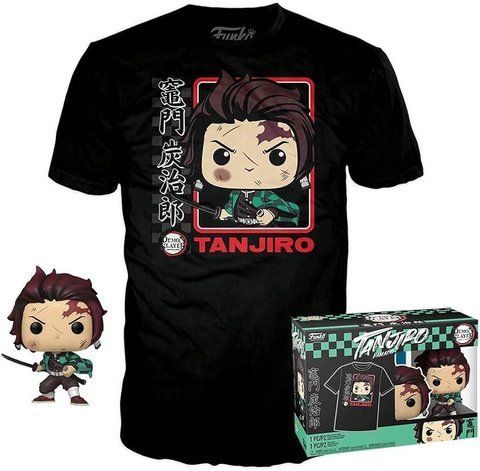 Набор Funko Pop Tee Set Фанко Поп Demon Slayer Tanjiro Клинок рассекающий демонов Танджиро 10 см DS BL K867 М DS BL K867 М фото