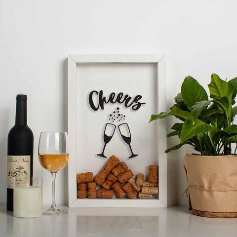 Рамка копилка "Cheers" для пробок, white-white, white-white, английский BD-vin-19 фото