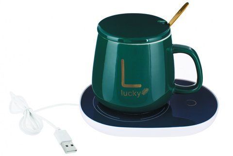 Чашка зеленая Lucky с подогревом от USB подарочная коробка 2344222523 фото