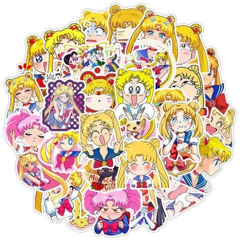 Стікерпак Сейлор Мун Набір наклейок GeekLand Sailor Moon 50 штук 2881880071 фото