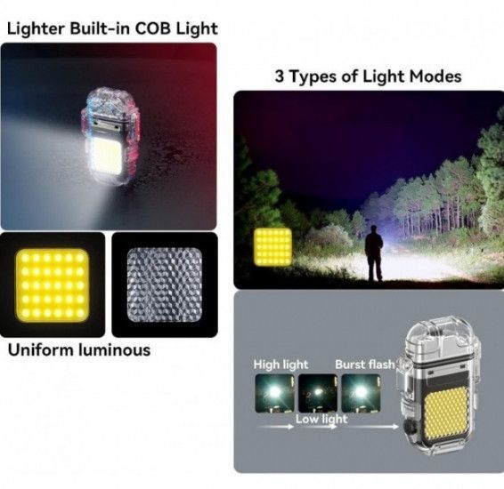 Электроимпульсная зажигалка Flashlight спиральная usb зажигалка с фонариком 2200874336 фото