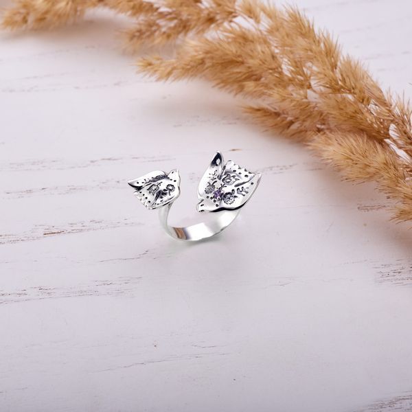 Кільце срібне роз'ємне Пташка-Заряниця Ametist 925 Zircon 17-17,5 розмір 2911958458 фото