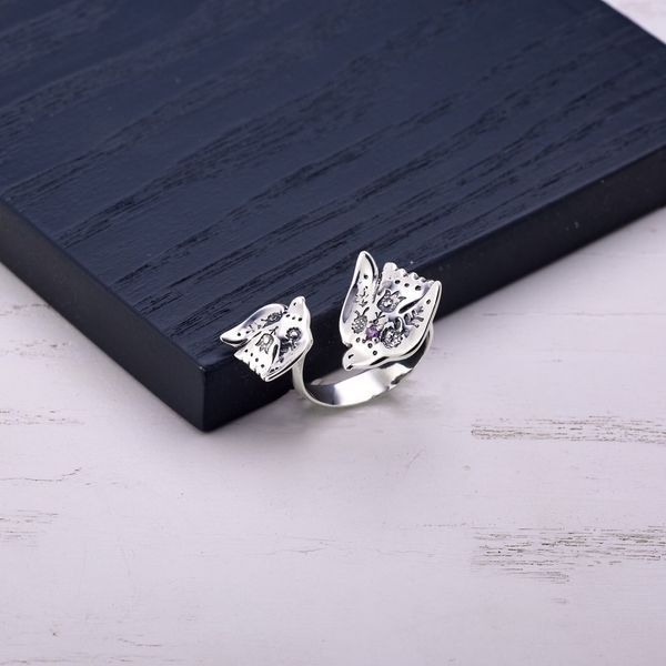 Кільце срібне роз'ємне Пташка-Заряниця Ametist 925 Zircon 17-17,5 розмір 2911958458 фото